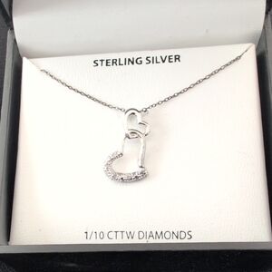 Sterling Silver Necklace with Sparkling J Pendant